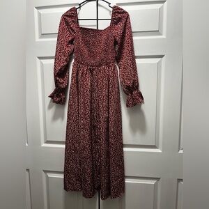 Elegant Floral Long Sleeve Dress